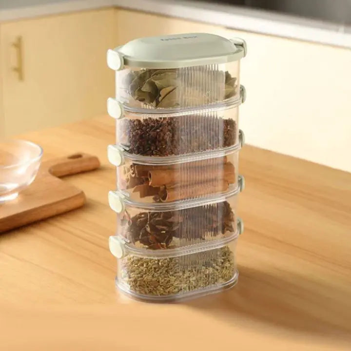Space Saving 5 Tier Spice Storage Box - Cofik