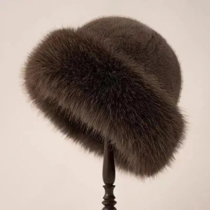 Warm Fur Lined Winter Beanie Hat