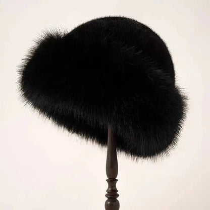 Warm Fur Lined Winter Beanie Hat