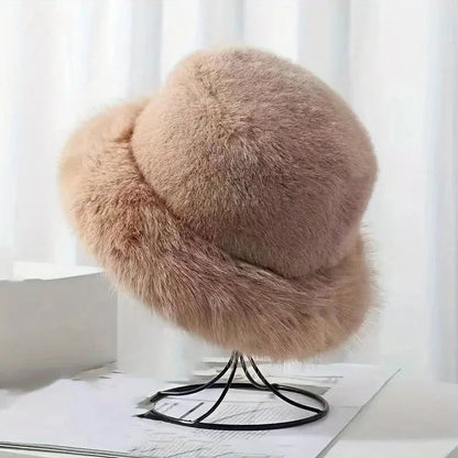 Warm Fur Lined Winter Beanie Hat