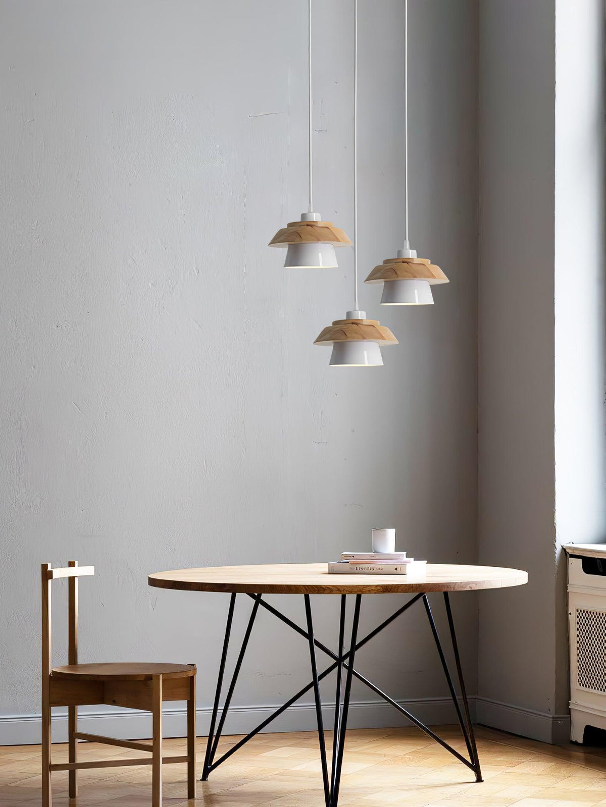 Rustic Wood Ceiling Light Fixture Scandinavian Style