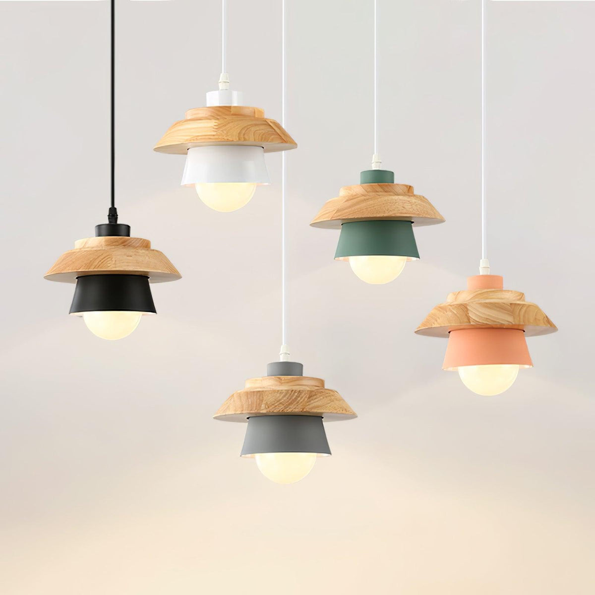 Rustic Wood Ceiling Light Fixture Scandinavian Style