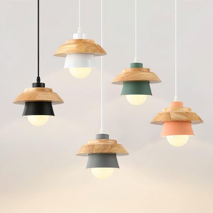 Rustic Wood Ceiling Light Fixture Scandinavian Style