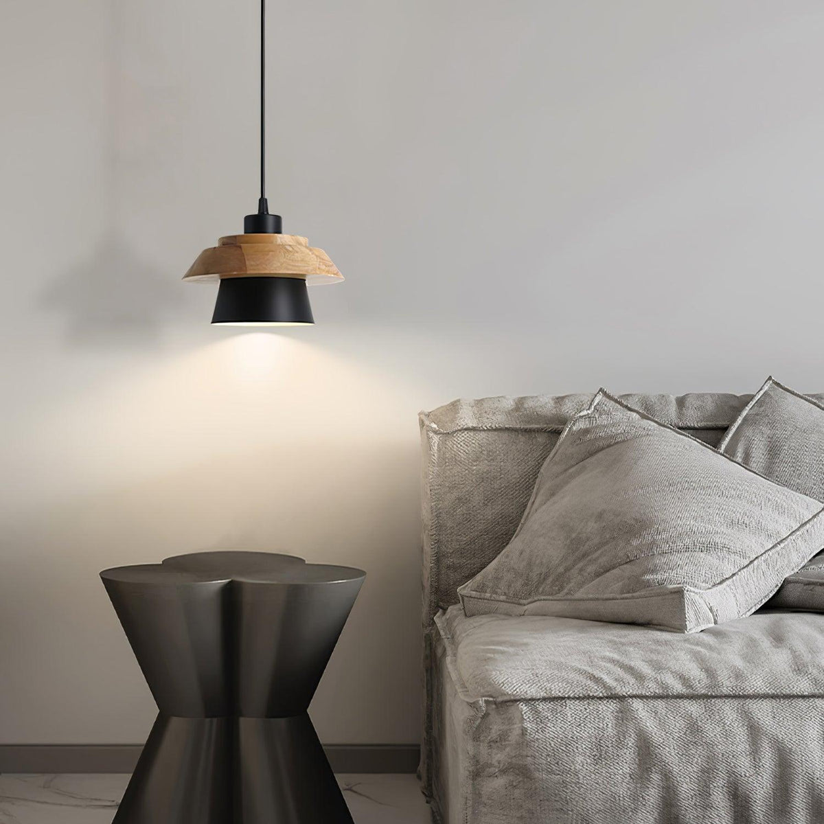 Rustic Wood Ceiling Light Fixture Scandinavian Style