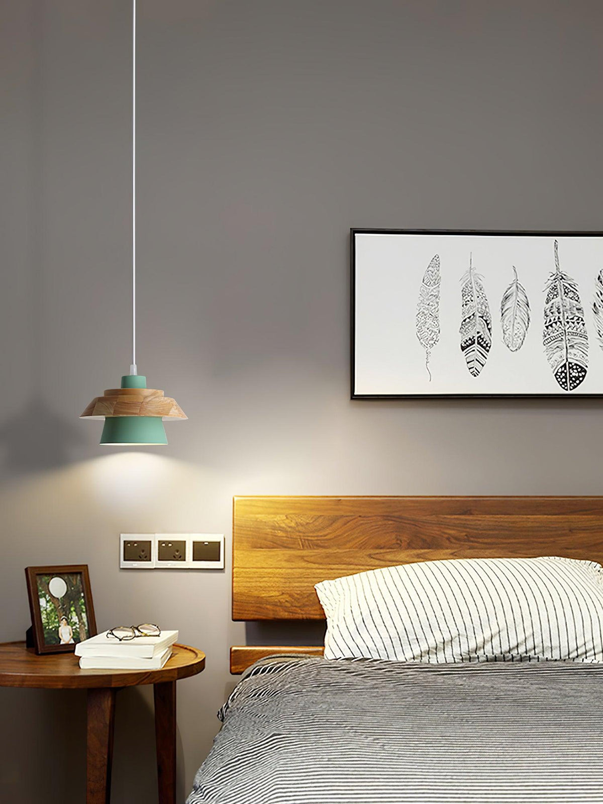 Rustic Wood Ceiling Light Fixture Scandinavian Style