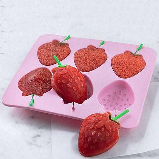 Fresh Fruit Silicone Ice Cube Tray With Handles - Cofik