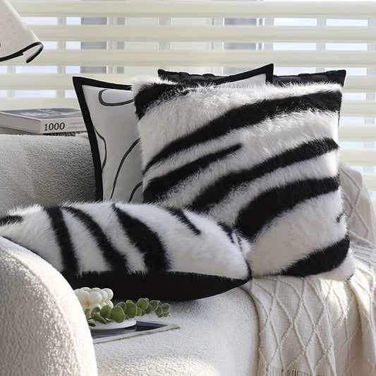 Colorful Fake Fur Pillow Cover – Plush Microfiber 18x18 - Cofik