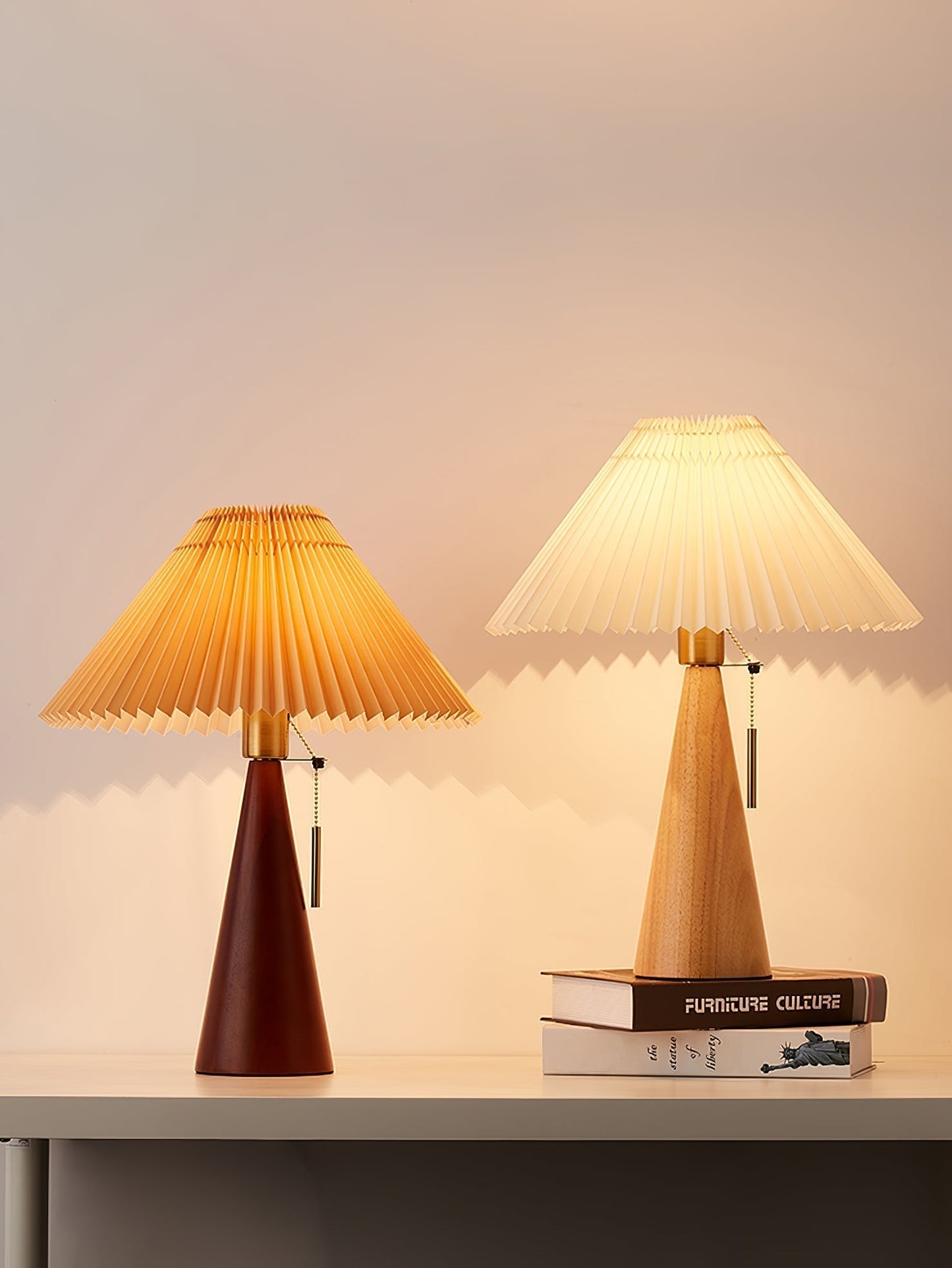 Vintage Chic Wooden Desk Lamp