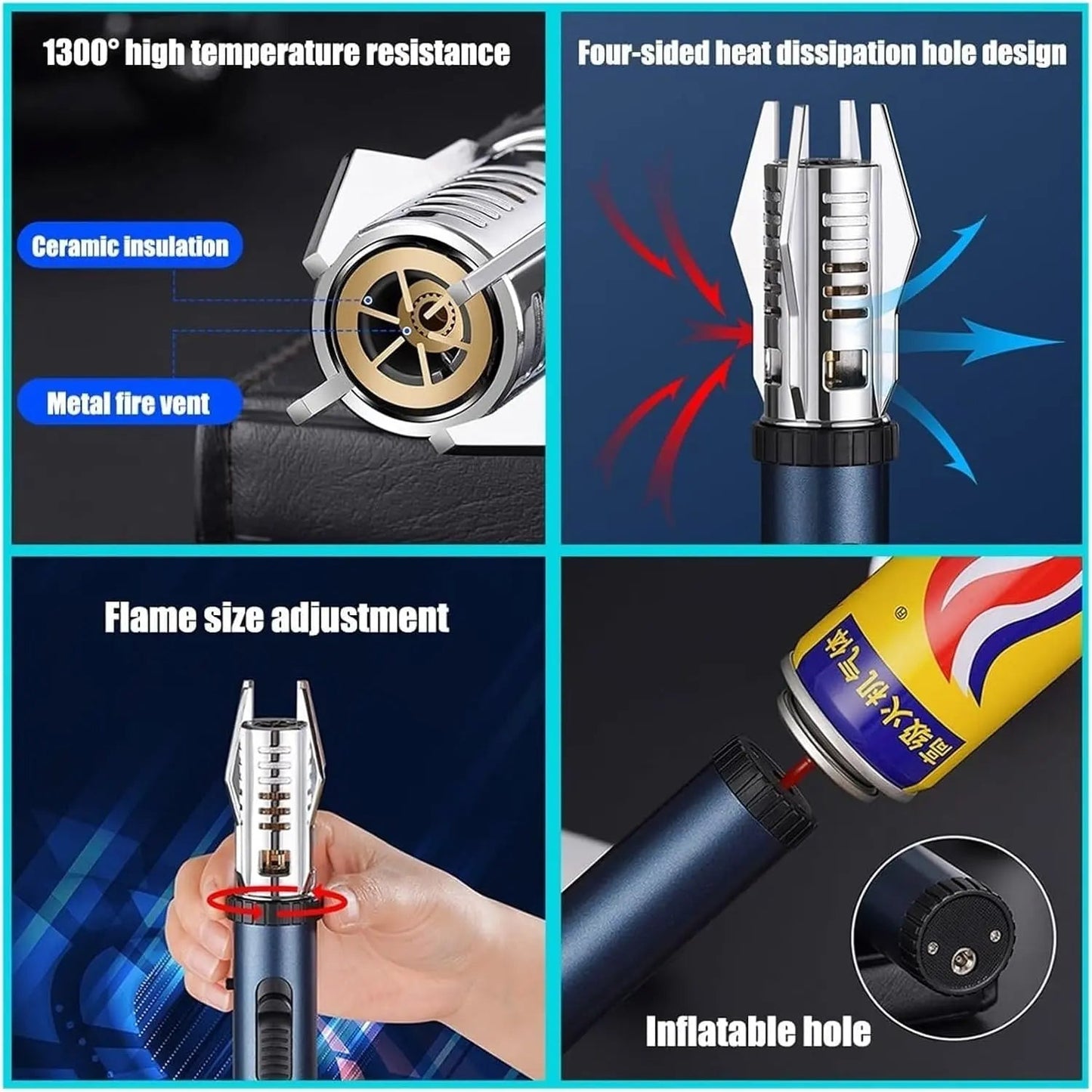 Waterproof Jet Flame Lighter for Outdoor Use