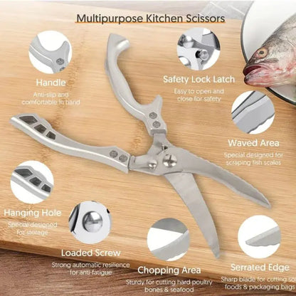 Sharp Kitchen Shears - Durable Stainless Steel Cutters