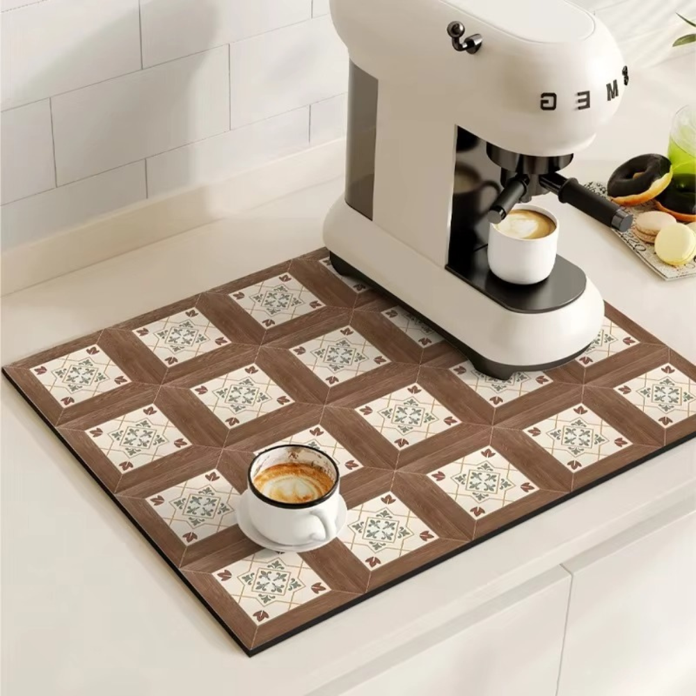 Vintage Style Ceramic Coffee Coaster Mat