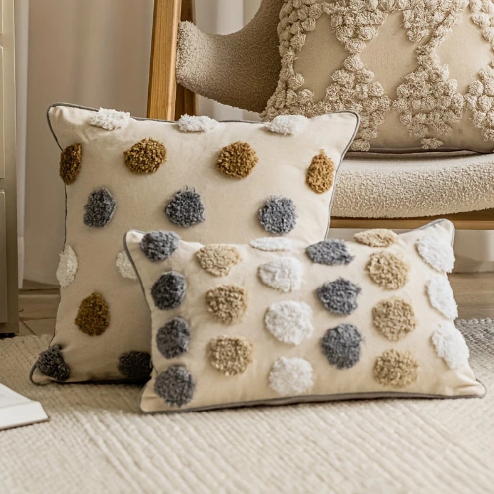 Plush Dot Pattern Throw Pillow Covers