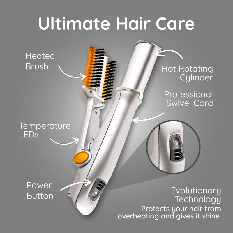 Premium 2 in 1 Rotating Ceramic Hair Straightening Brush