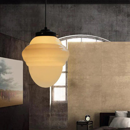 Vintage Cream Glass Hanging Lamp Shade