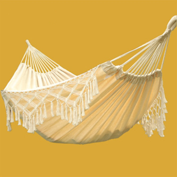 Large White Cotton Double Hammock for Outdoor Use
