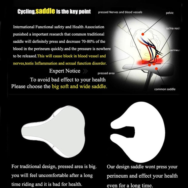 Comfortable Padded MTB Bike Seat Black Cushion