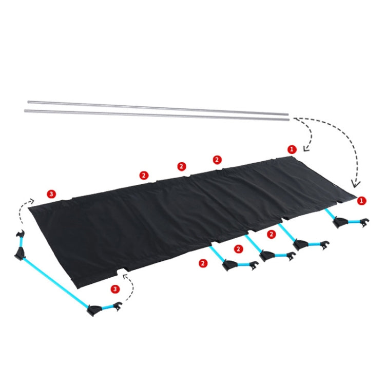 Portable Foldable Camping Bed Compact Black Frame