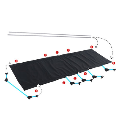 Portable Foldable Camping Bed Compact Black Frame