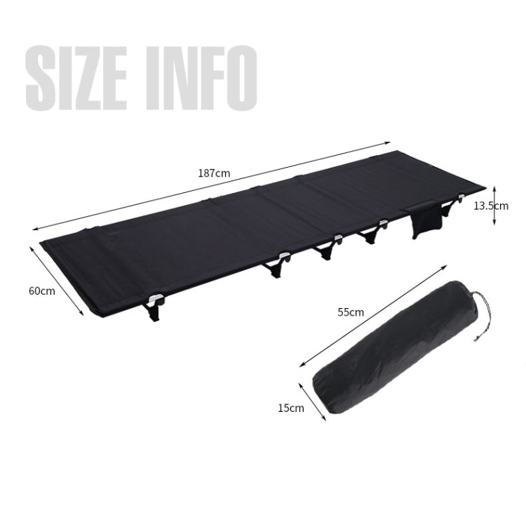 Portable Foldable Camping Bed Compact Black Frame