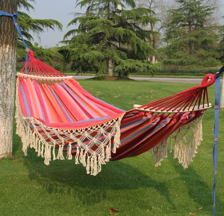 Large Portable Pink Stripe Garden Hammock with Pole - Cofik