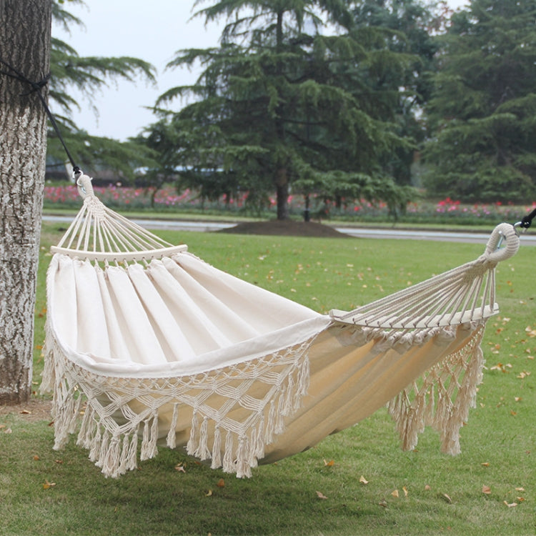 Large White Outdoor Garden Hammock with Steel Frame - Cofik