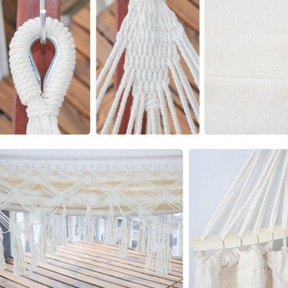 Large White Outdoor Garden Hammock with Steel Frame