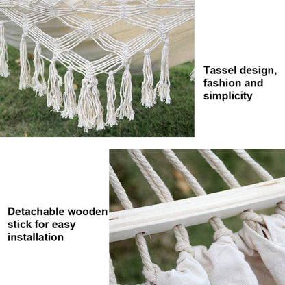 Large White Outdoor Garden Hammock with Steel Frame