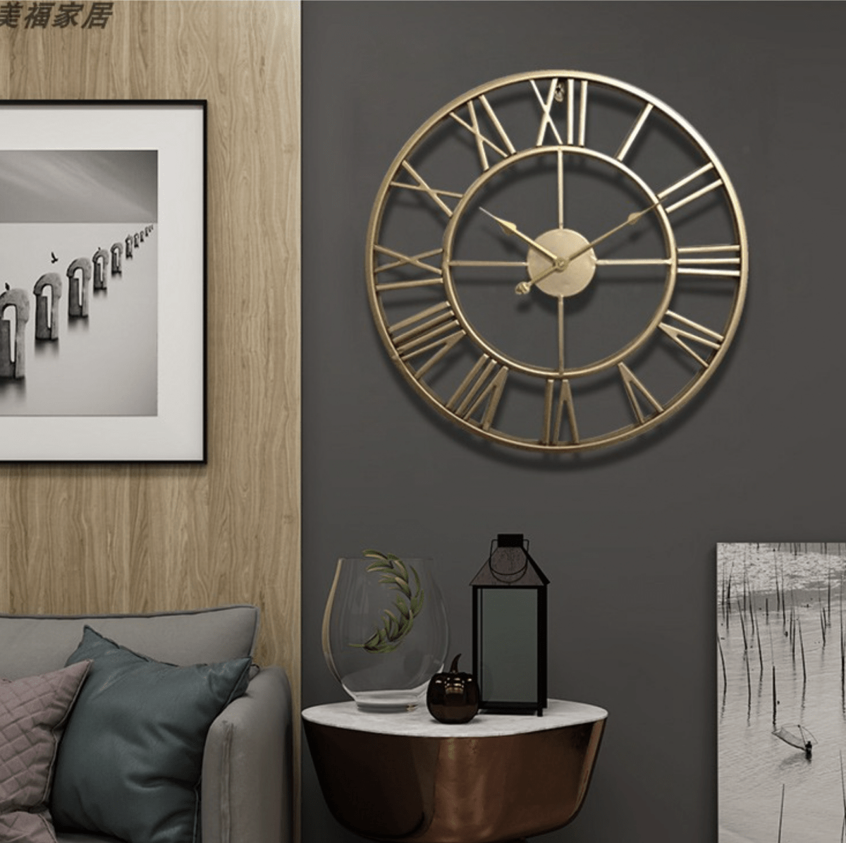 Decorative Metal Skeleton Wall Clock with Quiet Mechanism - Cofik