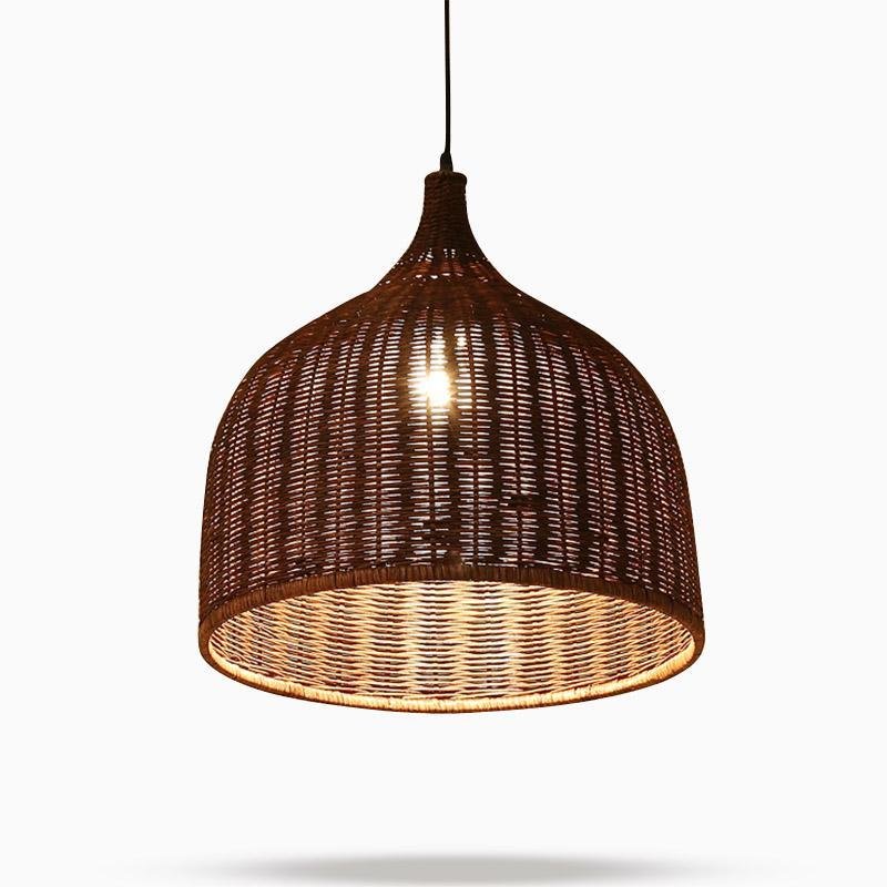 Natural Woven Rattan Pendant Light Fixture