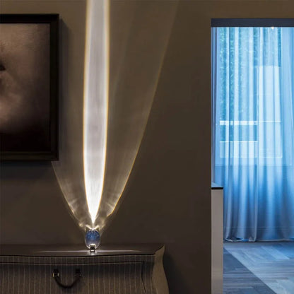 Stylish Crystal Bedside Lamp with LED Projection