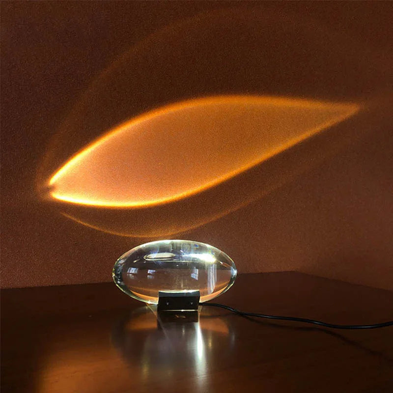 Stylish Crystal Bedside Lamp with LED Projection