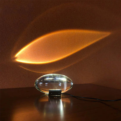 Stylish Crystal Bedside Lamp with LED Projection