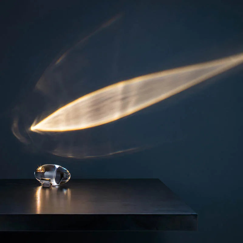 Stylish Crystal Bedside Lamp with LED Projection - Cofik