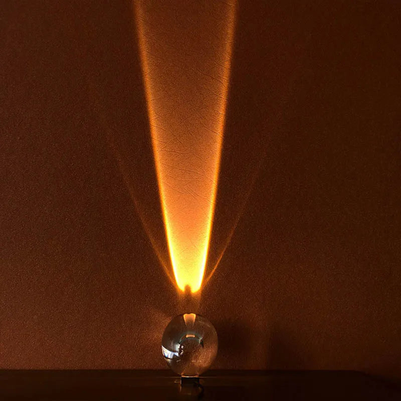Stylish Crystal Bedside Lamp with LED Projection