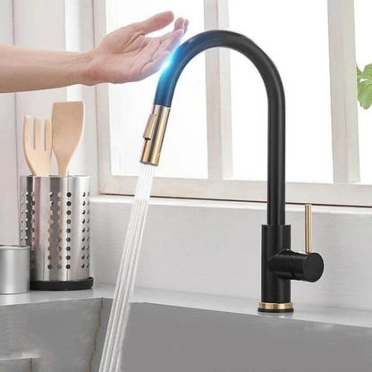 Stylish Touch Kitchen Faucet with Flexible Pull-Out Spout