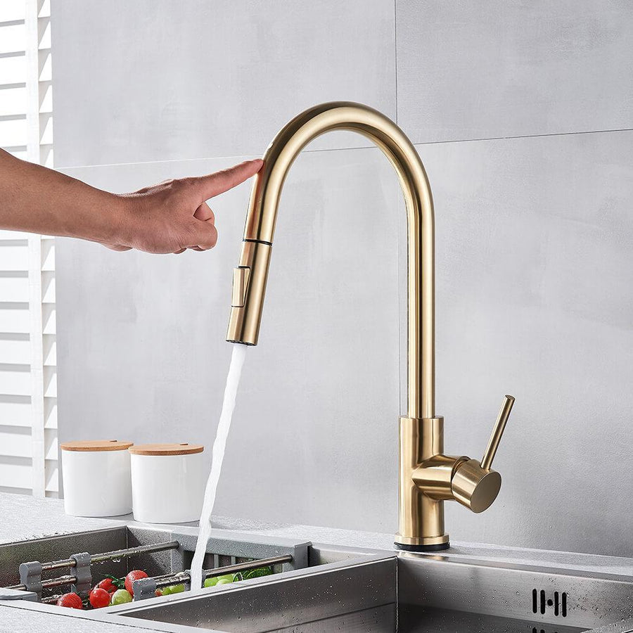 Stylish Touch Kitchen Faucet with Flexible Pull-Out Spout