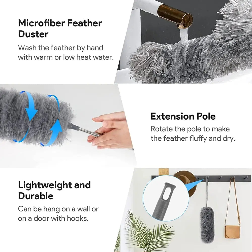 Long Reach Extendable Microfibre Cleaning Duster