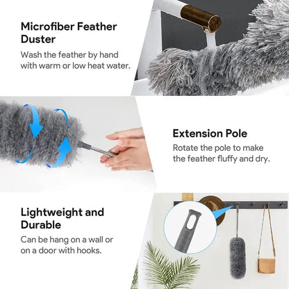 Long Reach Extendable Microfibre Cleaning Duster
