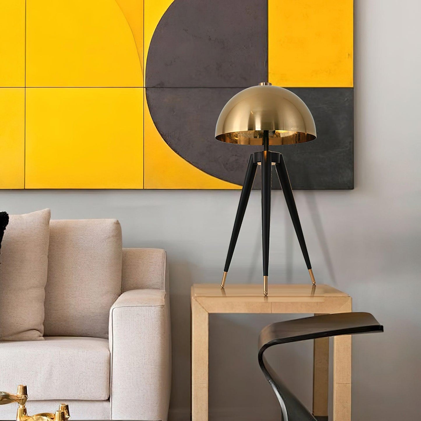 Unique Brass Drum Table Light