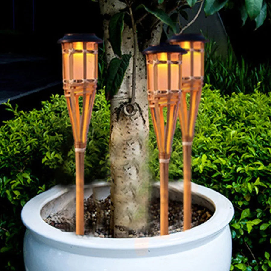 Outdoor Solar LED Garden Lights in Bamboo Style - Cofik