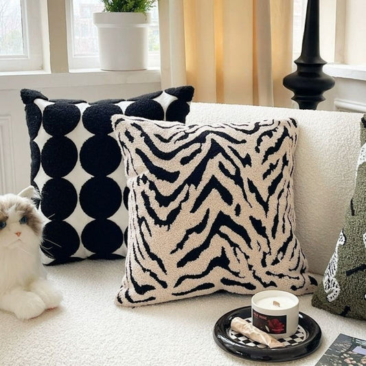 Soft Gray Animal Print Pillow Cover - Cofik