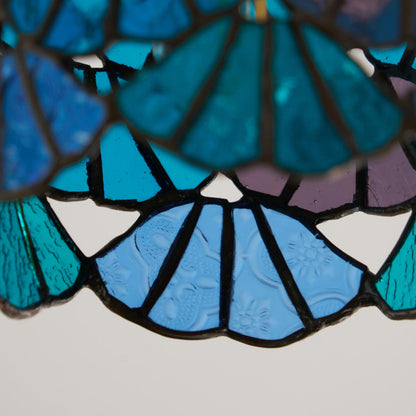 Colorful Glass Pendant Lamp Blue Pink Shade