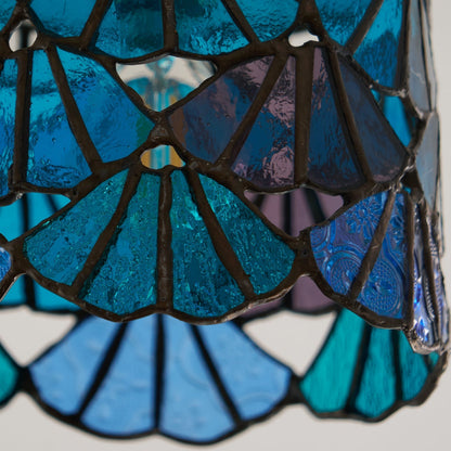 Colorful Glass Pendant Lamp Blue Pink Shade