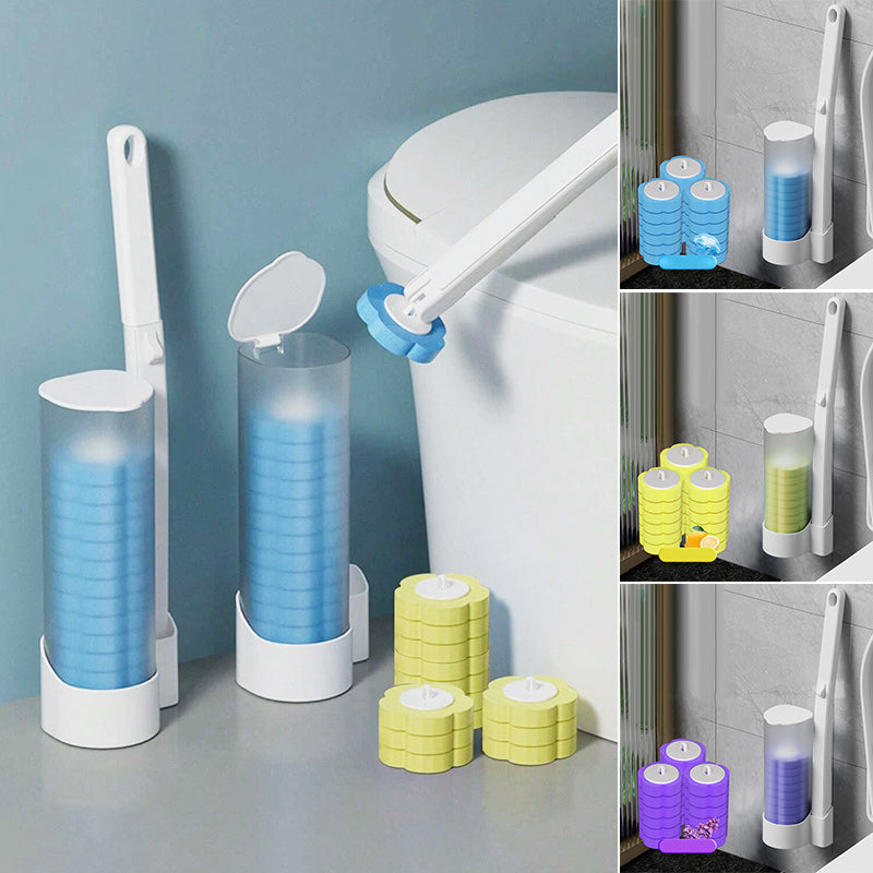 Sanitary Toilet Brush with Germ Free Sponge Head Set