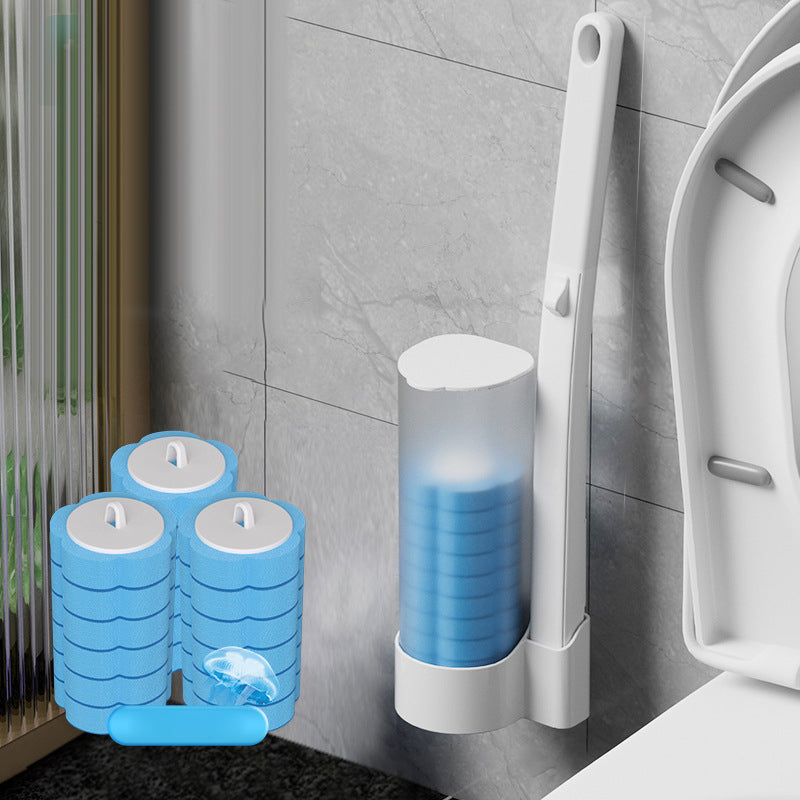Sanitary Toilet Brush with Germ Free Sponge Head Set