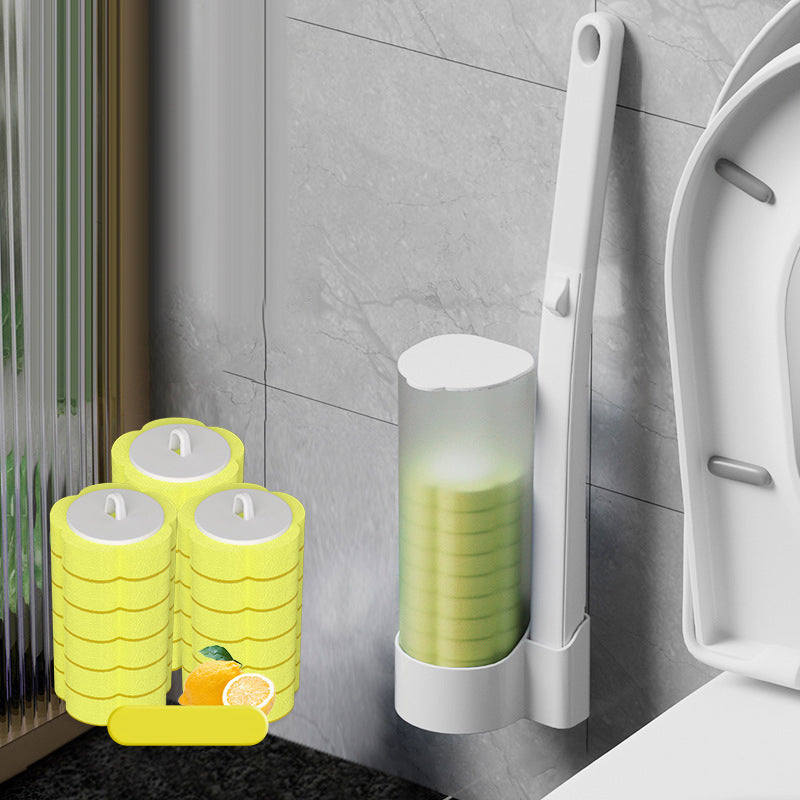 Sanitary Toilet Brush with Germ Free Sponge Head Set