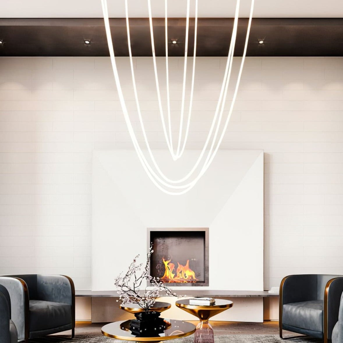 Luxury Gold LED Hanging Light Fixture - Cofik