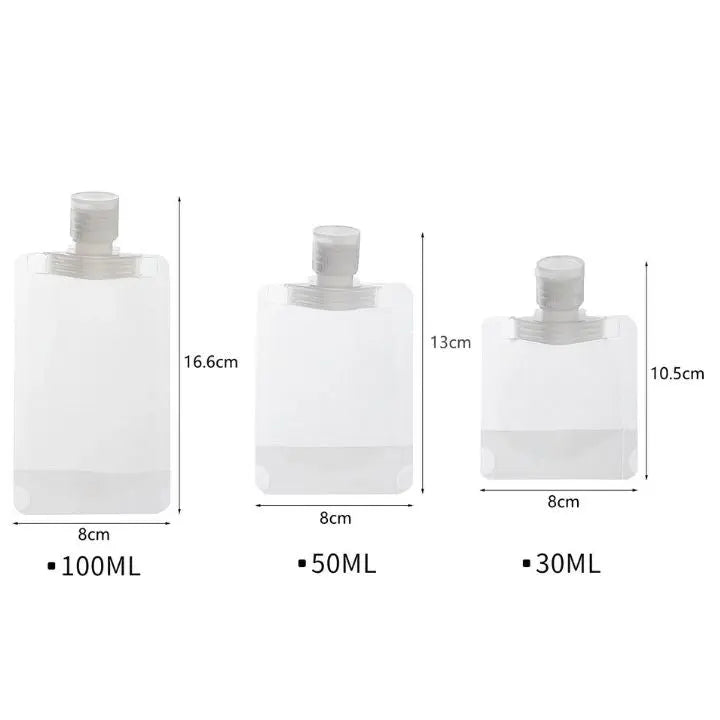 Spill-Proof Travel Accessory Bags - 10 Pack