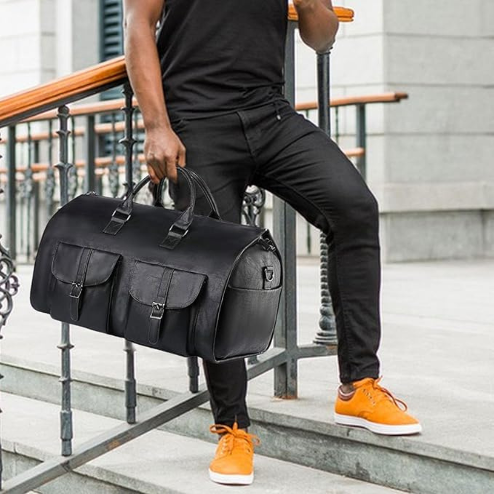 Premium Leather Travel Duffel Luggage Bag