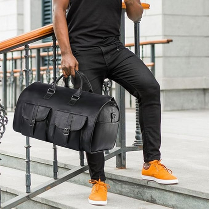 Premium Leather Travel Duffel Luggage Bag